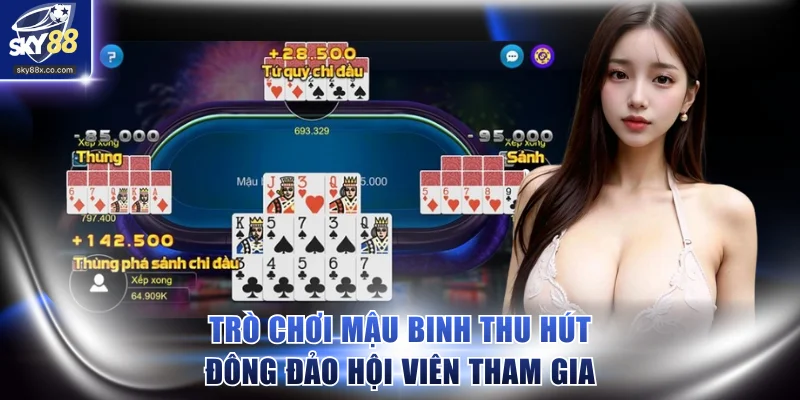 Trò chơi Mậu Binh thu hút đông đảo hội viên tham gia
